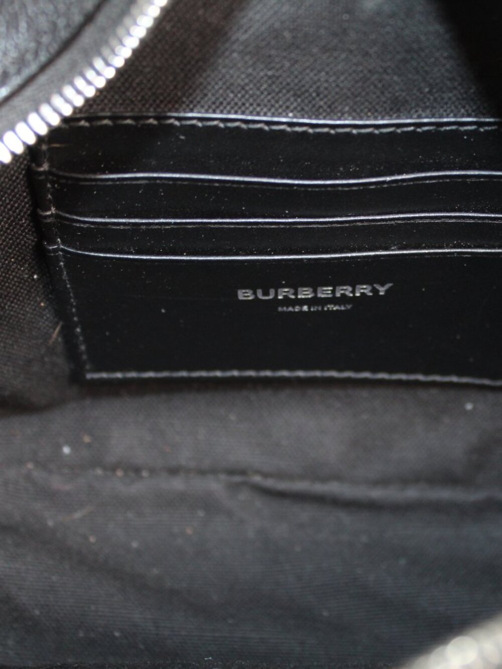 NWT Burberry Paddy Leather Crossbody Shoulder Bag Wide Strap Black Zip Top - Picture 9 of 11